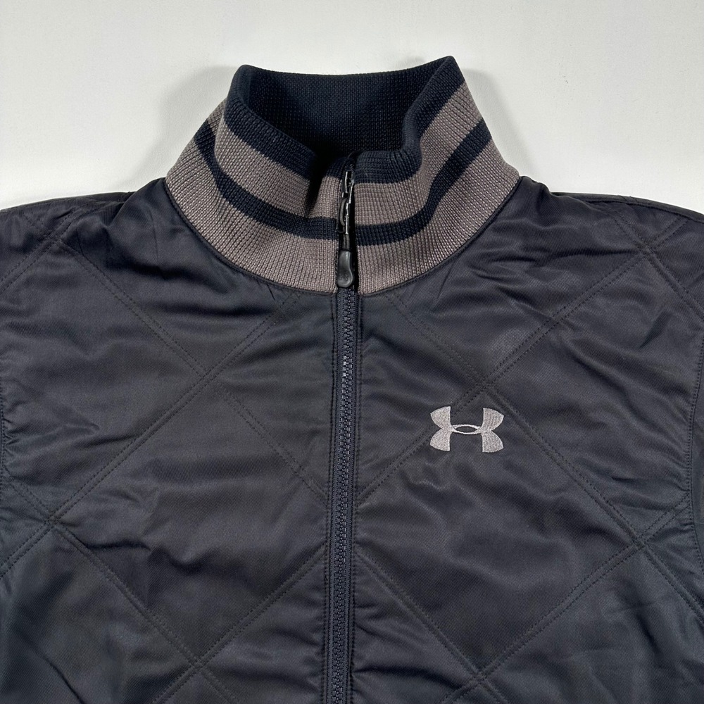 Under Armour Storm Full Zip Bomber Jacket Mens Large Quilted  Black